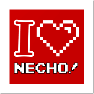 Pixel Effect I love Necho! Heart Posters and Art